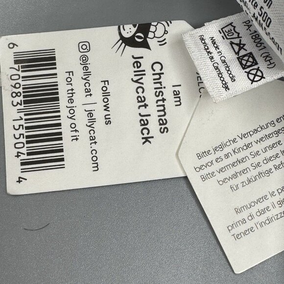 Jellycat Christmas Jack Cat Kitty Santa Hat Plush Stuffed Animal 15" Retired NEW - Picture 5 of 9